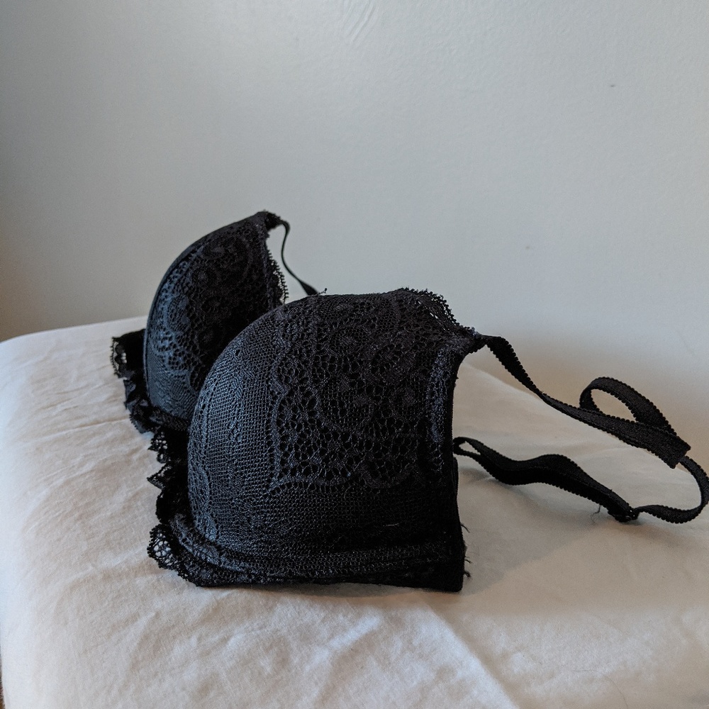 Push Up Black Lace Bra - 34C